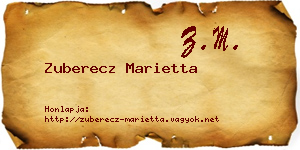 Zuberecz Marietta névjegykártya